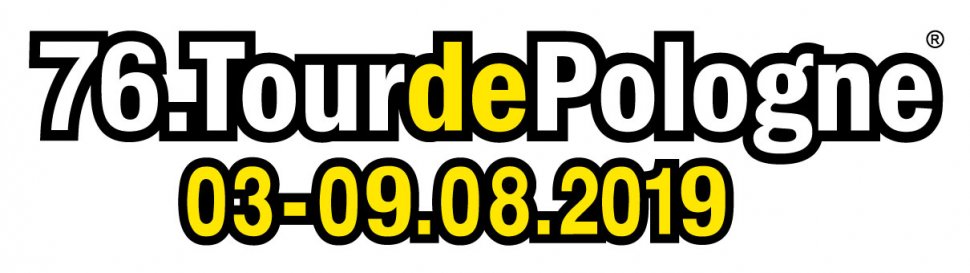 Zdjęcie kolorowe: lplakat na białym tle napis 76. Tour de Pologne 03-09.08.2019 