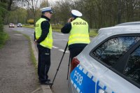 Policjanci zabrzańskiej drogówki podczas działań z fotorejestratorem wykroczeń